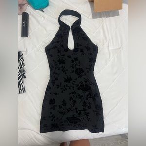 black mini dress